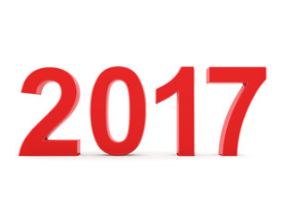 3D rendering 2017 New Year red digits