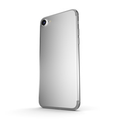 3D rendering silver smart phone with black screen
