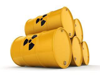 3D rendering radioactive barrels © apopium