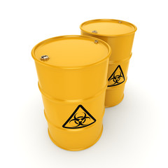 3D rendering biohazard barrels