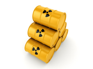 3D rendering radioactive barrels © apopium