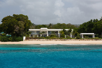 Fototapeta na wymiar Residences off the coast of Barbados