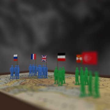 WWI Combatants – 3D rendering of the main alliances in the First Wold War