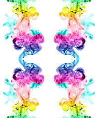 Design concept. Ready solutions design. Gradient multicolored jetstream ink in water arranged like...