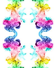 Design concept. Ready solutions design. Gradient multicolored jetstream ink in water arranged like a fractal.