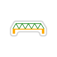 Vector illustration in paper sticker style metal bridge