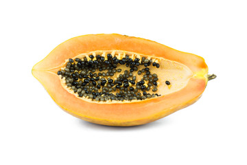 Papaya fruits isolated on white background