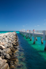 South Beach, Miami Beach. Florida. Aerial view. Paradise. South Pointe Park and Pier