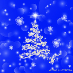 Christmas tree vector illustration.