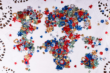 Confetti on white napkin