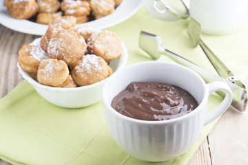 Chocolate dumpling with donuts