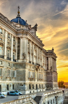 The Royal Palace of Madrid in Spain