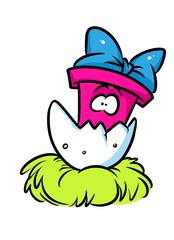 Obraz premium Birthday egg gift cartoon illustration isolated image character
