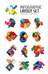 Abstract paper geometric infographic templates