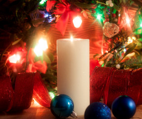 Christmas decoration with candle. 