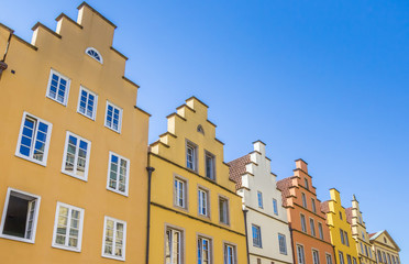 Colorful houses at the central market square in Osnabruck