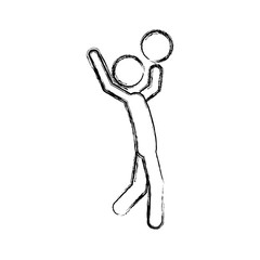 Pictogram with ball icon. Sport hobby people person and human theme. Isolated design. Vector illustration