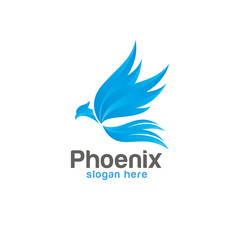 Fototapeta na wymiar Blue Phoenix logo design vector