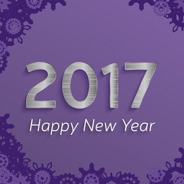 digital happy new year 2017 text design.