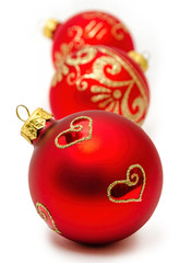 set of bright toys for Christmas tree and interior design