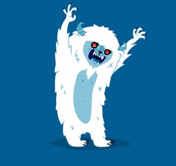Cute yeti biigfoot monster vector set.