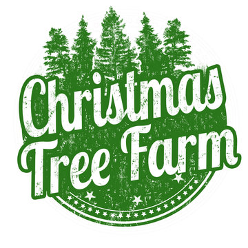 Christmas tree farm sign or stamp