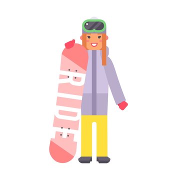 Skiing snowboard woman vector.