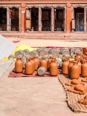 Fototapeta premium Handcrafted Pottery Drying in the Sun, Bhaktapur