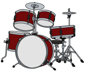 Fototapeta na wymiar Hand drawing of a big red percussion