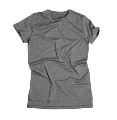 Blank grey t-shirt on white background