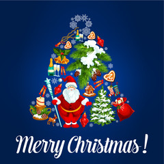 Merry Christmas vector greeting card