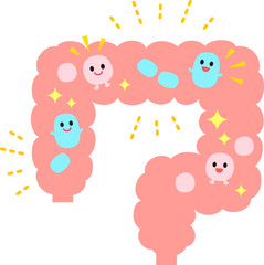 腸内フローラのかわいいキャラクターイラスト Wall Mural Logistock 腸内フローラのかわいいキャラクターイラスト Wall Mural Logistock