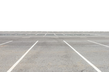 Empty parking lot isolated on white background.  This has clipping path.