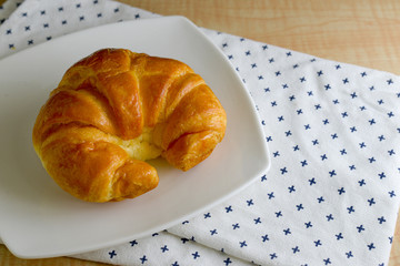croissants on a wooden background