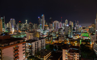 View of Panama City at night.