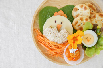 Easter chick lunch, fun food art for kids