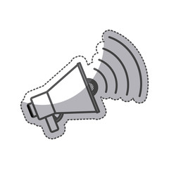Megaphone icon. Amplifer speaker bullhorn announce and speech theme. Isolated design. Vector illustration