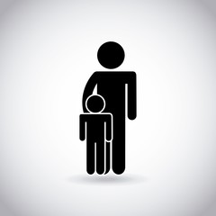 father with a son icon over white background. pictogram design. vector illustration