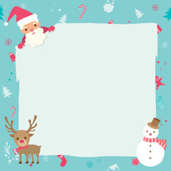 Fototapeta premium Merry christmas and Happy new year poster background template, decorated with ornaments symbol.