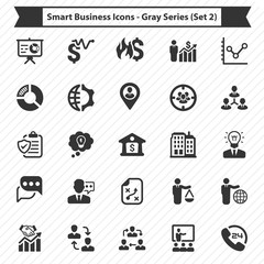 Smart Business Icons - Gray Series (Set 2)