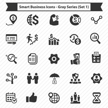 Smart Business Icon - Gray Series (Set 1)
