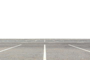 Empty parking lot isolated on white background.