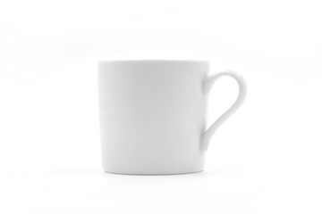 white cup on white background