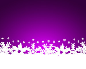 Christmas purple background with snowflakes