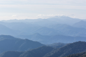 Obraz premium Morning View from Mountain, Pha Daeng National Park in Chiangmai