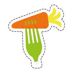 Fork with carrot icon vector illustration design