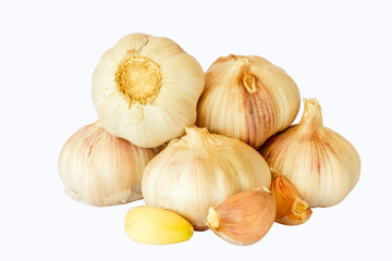 Fresh garlic isolated on white background