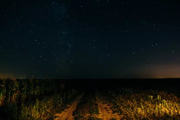 Poster Nachtveld met lucht en sterren © Zayne C.