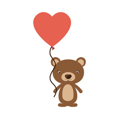 Bear cartoon in love icon. Animal cute adorable creature and friendly theme. Isolated design. Vector illustration