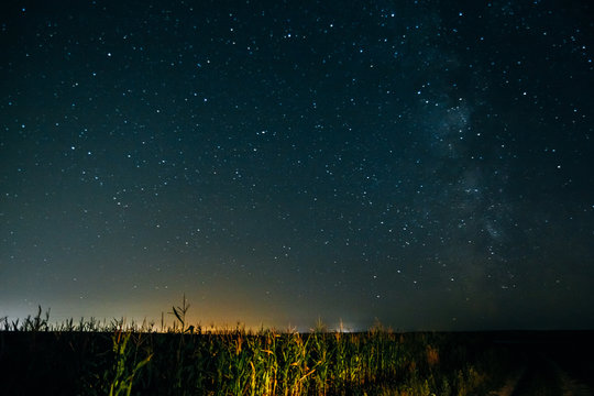 Milky Way over the field